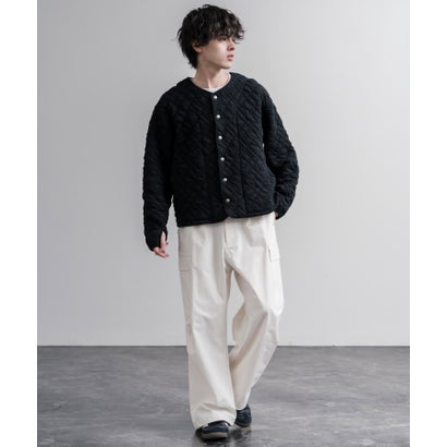 ノーカラージャケット カーディガン スナップボタン メンズ レディース 羽織り 長袖 無地 日本製 Upscape Audience AUD7419 16567 （チャコール）｜詳細画像