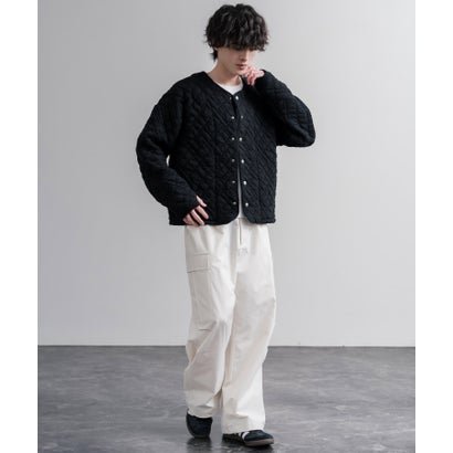 ノーカラージャケット カーディガン スナップボタン メンズ レディース 羽織り 長袖 無地 日本製 Upscape Audience AUD7419 16567 （チャコール）｜詳細画像