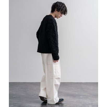 ノーカラージャケット カーディガン スナップボタン メンズ レディース 羽織り 長袖 無地 日本製 Upscape Audience AUD7419 16567 （ブラック）｜詳細画像