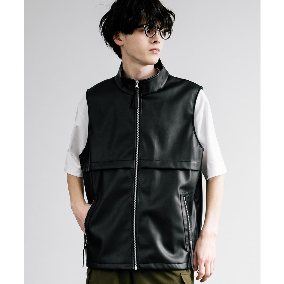 ロッキーモンロー Rocky Monroe レザーベスト メンズ レディース 前