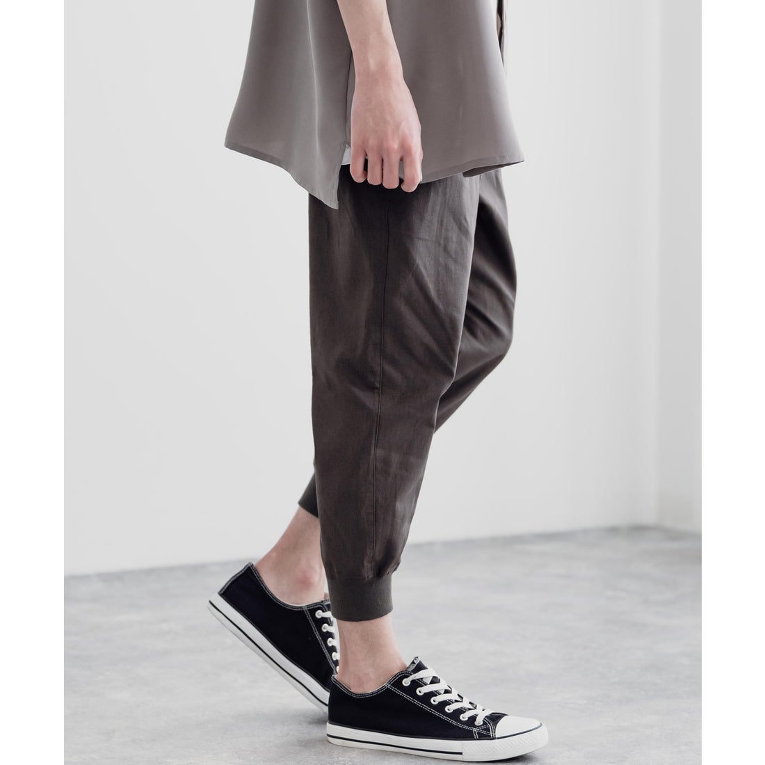 NO ONE デニムパンツ XL ブラウン クロップド・半端丈 無地 ワイド 