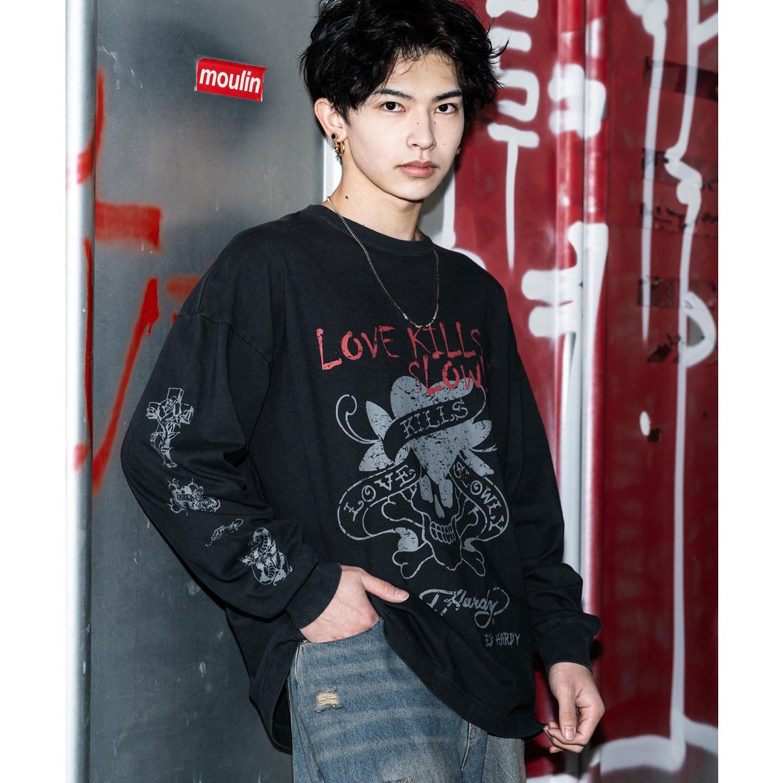 ロッキーモンロー Rocky Monroe プリントTシャツ ロンT メンズ 