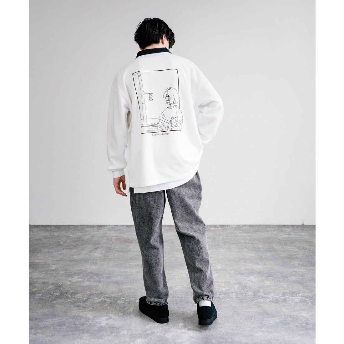 ロッキーモンロー Rocky Monroe トレーナー ハーフジップ 襟付き 