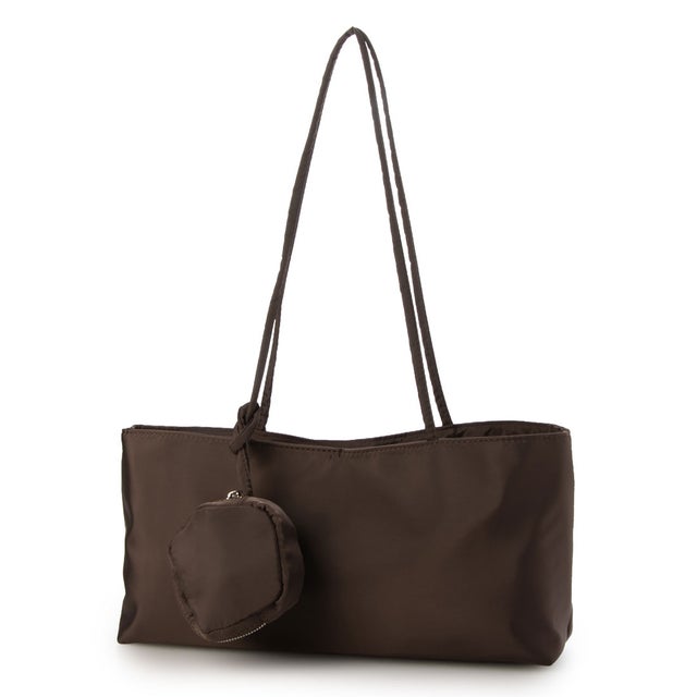 ロングハンドルナイロントートバッグ（ポーチ付き） （BROWN）