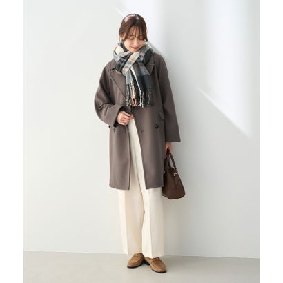 ロペピクニック ROPE' PICNIC 【WEB限定カラー】ジャージメルトン 無地＆ヘリンボーンオーバーPコート/リンクコーデ （ダークブラウン（20））｜詳細画像