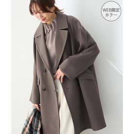 【WEB限定カラー】ジャージメルトン 無地＆ヘリンボーンオーバーPコート/リンクコーデ （グレー系（09））