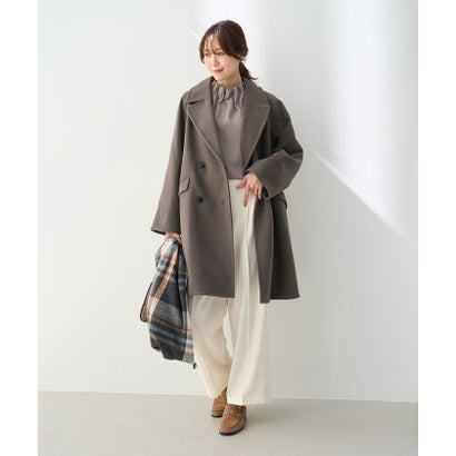 ロペピクニック ROPE' PICNIC 【WEB限定カラー】ジャージメルトン 無地＆ヘリンボーンオーバーPコート/リンクコーデ （キナリ（16））｜詳細画像
