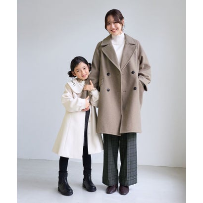 ロペピクニック ROPE' PICNIC 【WEB限定カラー】ジャージメルトン 無地＆ヘリンボーンオーバーPコート/リンクコーデ （ブラック系（03））｜詳細画像
