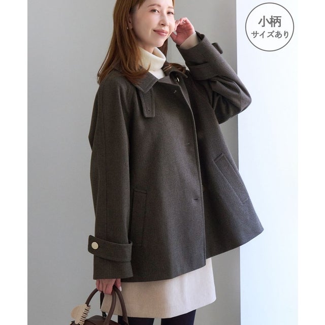 【WEB限定カラー】ジャージメルトン 金ボタンミドル丈コート/低身長・小柄さんサイズ有り （グレー（07））