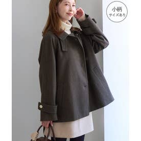 【WEB限定カラー】ジャージメルトン 金ボタンミドル丈コート/低身長・小柄さんサイズ有り （グレー（07））