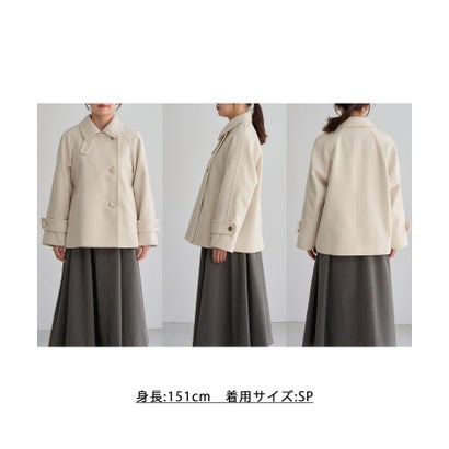 ロペピクニック ROPE' PICNIC 【WEB限定カラー】ジャージメルトン 金ボタンミドル丈コート/低身長・小柄さんサイズ有り （キナリ（16））｜詳細画像