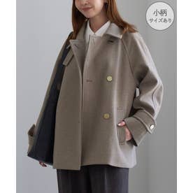 【WEB限定カラー】ジャージメルトン 金ボタンミドル丈コート/低身長・小柄さんサイズ有り （ダークブラウン（20））