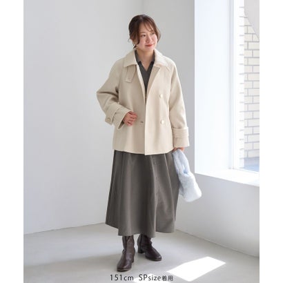 ロペピクニック ROPE' PICNIC 【WEB限定カラー】ジャージメルトン 金ボタンミドル丈コート/低身長・小柄さんサイズ有り （ブラウン（22））｜詳細画像