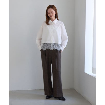ロペピクニック ROPE' PICNIC 洗えるウーリッシュツイルワイドパンツ/低身長・小柄さんサイズ有り （オフホワイト（15））｜詳細画像