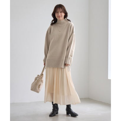 ロペピクニック ROPE' PICNIC 【WEB限定】サイドスリットニットハイネックプルオーバー/イージーケア （ピンク（63））｜詳細画像