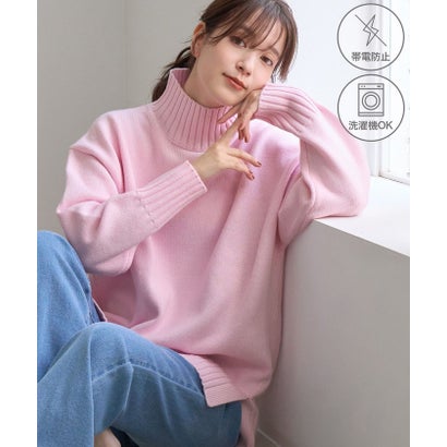 ロペピクニック ROPE' PICNIC 【WEB限定】サイドスリットニットハイネックプルオーバー/イージーケア （ピンク（63））｜詳細画像