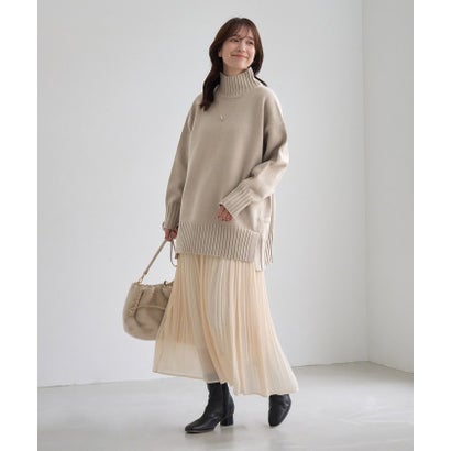 ロペピクニック ROPE' PICNIC 【WEB限定】サイドスリットニットハイネックプルオーバー/イージーケア （ダークブラウン（20））｜詳細画像