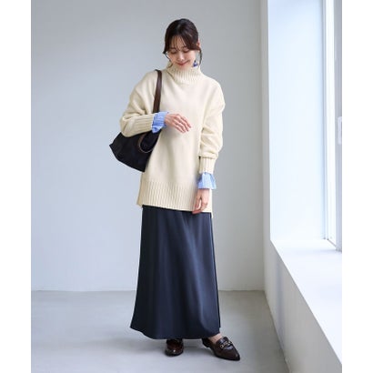 ロペピクニック ROPE' PICNIC 【WEB限定】サイドスリットニットハイネックプルオーバー/イージーケア （ダークブラウン（20））｜詳細画像