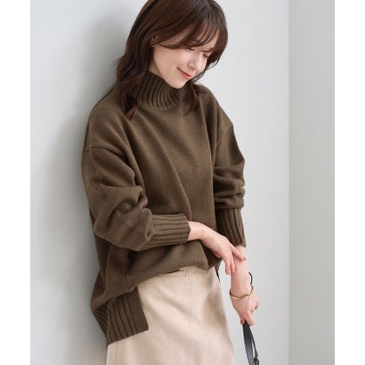 ロペピクニック ROPE' PICNIC 【WEB限定】サイドスリットニットハイネックプルオーバー/イージーケア （キナリ（16））｜詳細画像