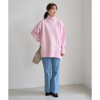 ロペピクニック ROPE' PICNIC 【WEB限定】サイドスリットニットハイネックプルオーバー/イージーケア （キナリ（16））｜詳細画像