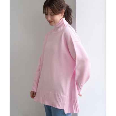 ロペピクニック ROPE' PICNIC 【WEB限定】サイドスリットニットハイネックプルオーバー/イージーケア （キナリ（16））｜詳細画像