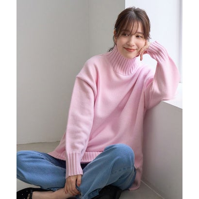 ロペピクニック ROPE' PICNIC 【WEB限定】サイドスリットニットハイネックプルオーバー/イージーケア （サックス（48））｜詳細画像