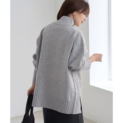 ロペピクニック ROPE' PICNIC 【WEB限定】サイドスリットニットハイネックプルオーバー/イージーケア （サックス（48））｜詳細画像