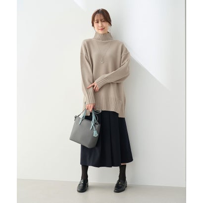 ロペピクニック ROPE' PICNIC 【WEB限定】サイドスリットニットハイネックプルオーバー/イージーケア （グレー系（09））｜詳細画像