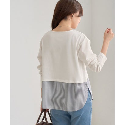 ロペピクニック ROPE' PICNIC 裾切替ラウンドヘムロングスリーブTシャツ （ホワイト（10））｜詳細画像