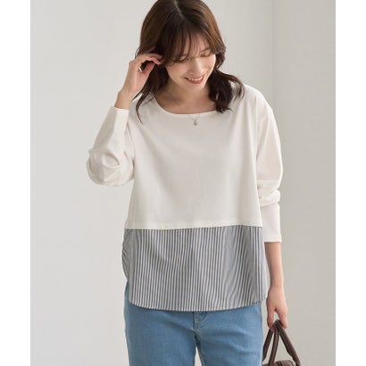 ロペピクニック ROPE' PICNIC 裾切替ラウンドヘムロングスリーブTシャツ （ホワイト系（12））｜詳細画像