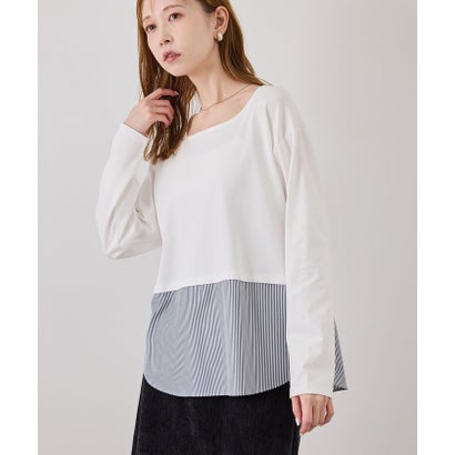 ロペピクニック ROPE' PICNIC 裾切替ラウンドヘムロングスリーブTシャツ （ホワイト系（12））｜詳細画像
