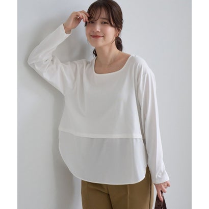 ロペピクニック ROPE' PICNIC 裾切替ラウンドヘムロングスリーブTシャツ （ホワイト系（12））｜詳細画像