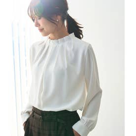 【WEB限定】ジョーゼットタック襟ブラウス/UVカット （ホワイト（10））