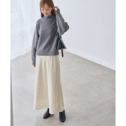 ロペピクニック ROPE' PICNIC ラインを拾いにくいサテンナロースカート （チャコール（06））｜詳細画像