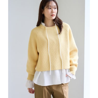 ロペピクニック ROPE' PICNIC 片畔ショート丈ニットプルオーバー （キナリ（16））｜詳細画像