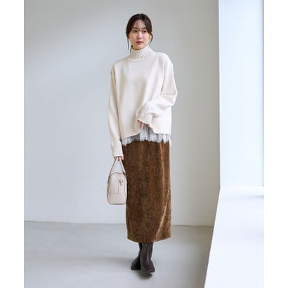ロペピクニック ROPE' PICNIC (毛が落ちやすい)裾切替レースロングスリーブTシャツ （ホワイト（10））｜詳細画像