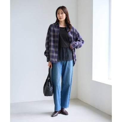 ロペピクニック ROPE' PICNIC (毛が落ちやすい)裾切替レースロングスリーブTシャツ （ホワイト（10））｜詳細画像