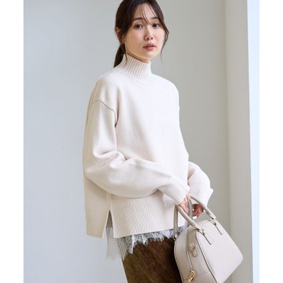 ロペピクニック ROPE' PICNIC (毛が落ちやすい)裾切替レースロングスリーブTシャツ （ブラック（01））｜詳細画像