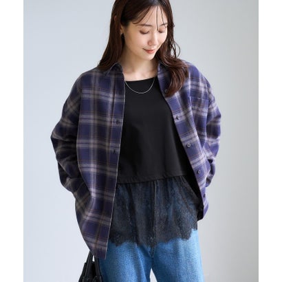 ロペピクニック ROPE' PICNIC (毛が落ちやすい)裾切替レースロングスリーブTシャツ （ブラック（01））｜詳細画像