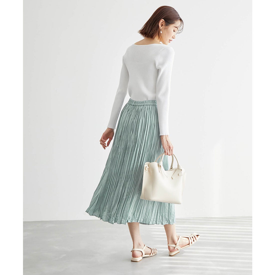 ロペピクニック ROPE' PICNIC サテンワッシャープリーツスカート