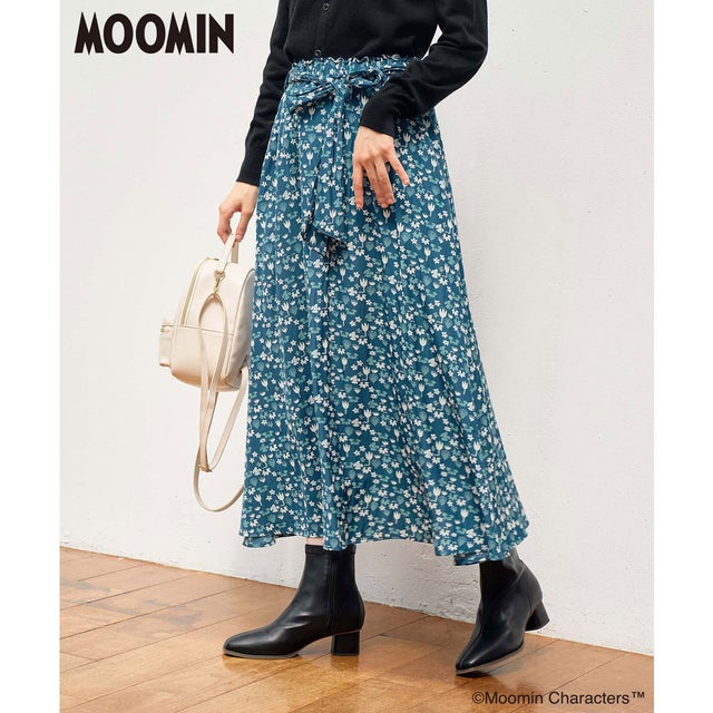 
                    【MOOMIN ×ROPE' PICNIC】小花柄ギャザースカート （ブルー系（45））