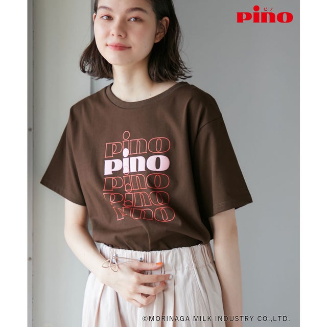 
                    【Pino meets ROPE' PICNIC】PinoロゴひんやりTシャツ （ダークブラウン（20））