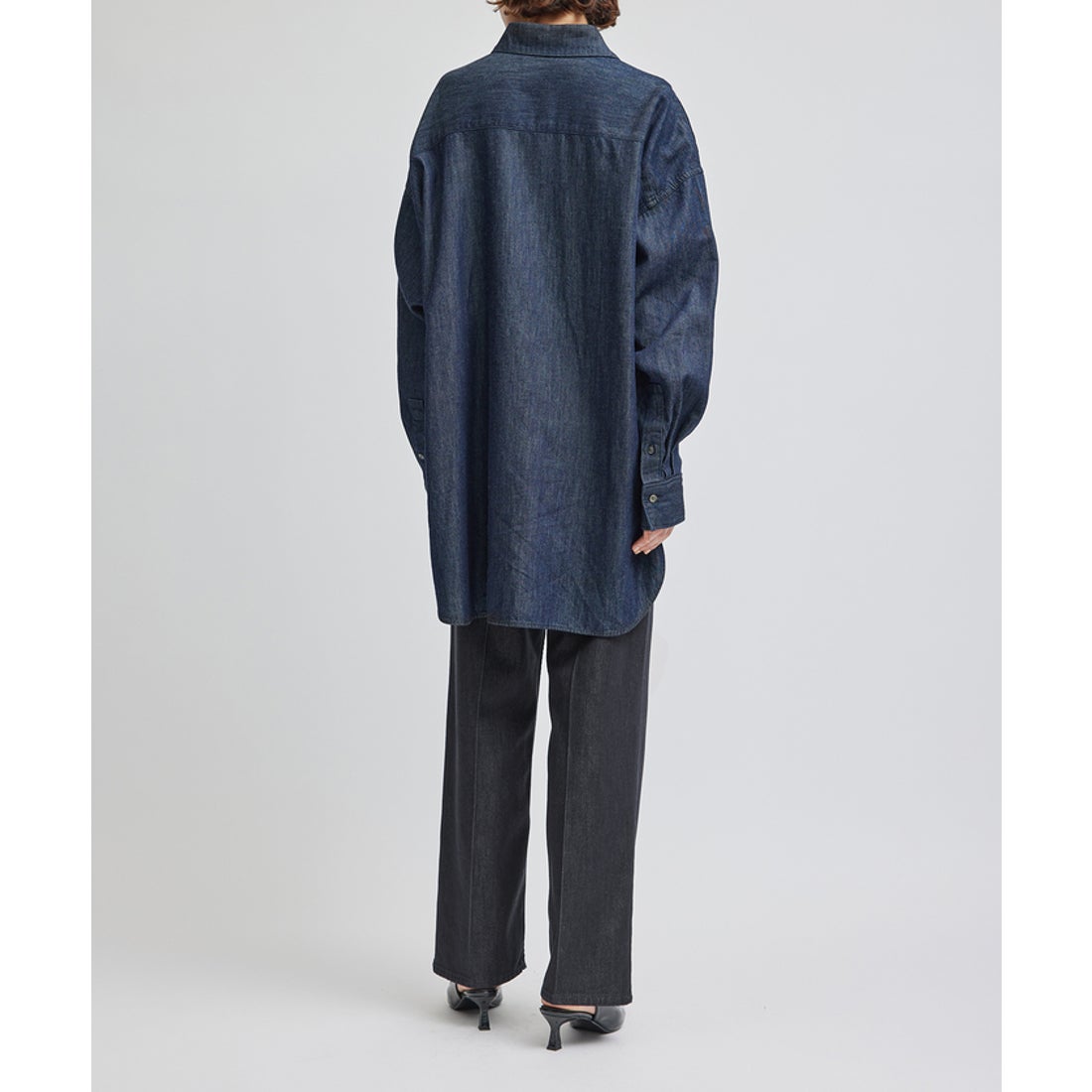 ロペ ROPE' シルク混リアクティブデニムセンタープレスパンツ