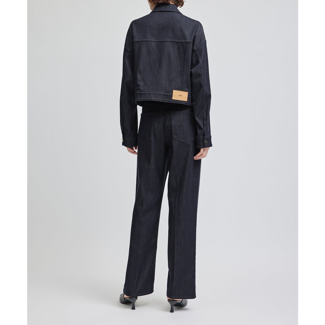 ロペ ROPE' シルク混リアクティブデニムセンタープレスパンツ