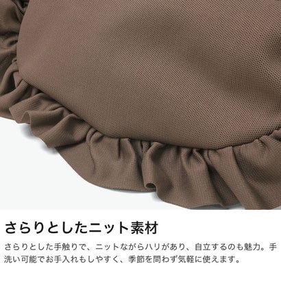 ショルダーバッグ レディース かわいい ブランド 斜め掛け ニット フリル 自立 シンプル 上品 軽い 長さ調節可能 手洗い可能 ウォッシャブル 大人 おしゃれ ルフル 3716 （Black）｜詳細画像