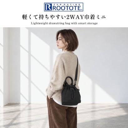 ショルダーバッグ レディース おしゃれ 軽量 撥水加工 ミニショルダー トート 斜め掛け 肩掛け 小さめ かわいい 巾着型 ドロスト カジュアル SC.サコッシュ.ドローストリング-B 3708 （Red）｜詳細画像
