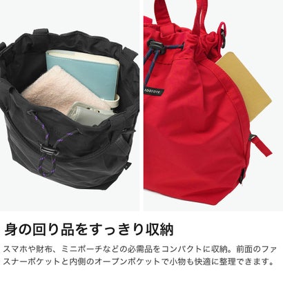 ショルダーバッグ レディース おしゃれ 軽量 撥水加工 ミニショルダー トート 斜め掛け 肩掛け 小さめ かわいい 巾着型 ドロスト カジュアル SC.サコッシュ.ドローストリング-B 3708 （Red）｜詳細画像