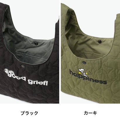 ショルダーバッグ レディース ブランド ミニ ショルダー 軽量 肩掛け 斜めがけバッグ トート かわいい スヌーピー 2WAY B5 IP.ルーショッパー.キルト.ピーナッツ-1N 8534 （カーキ）｜詳細画像