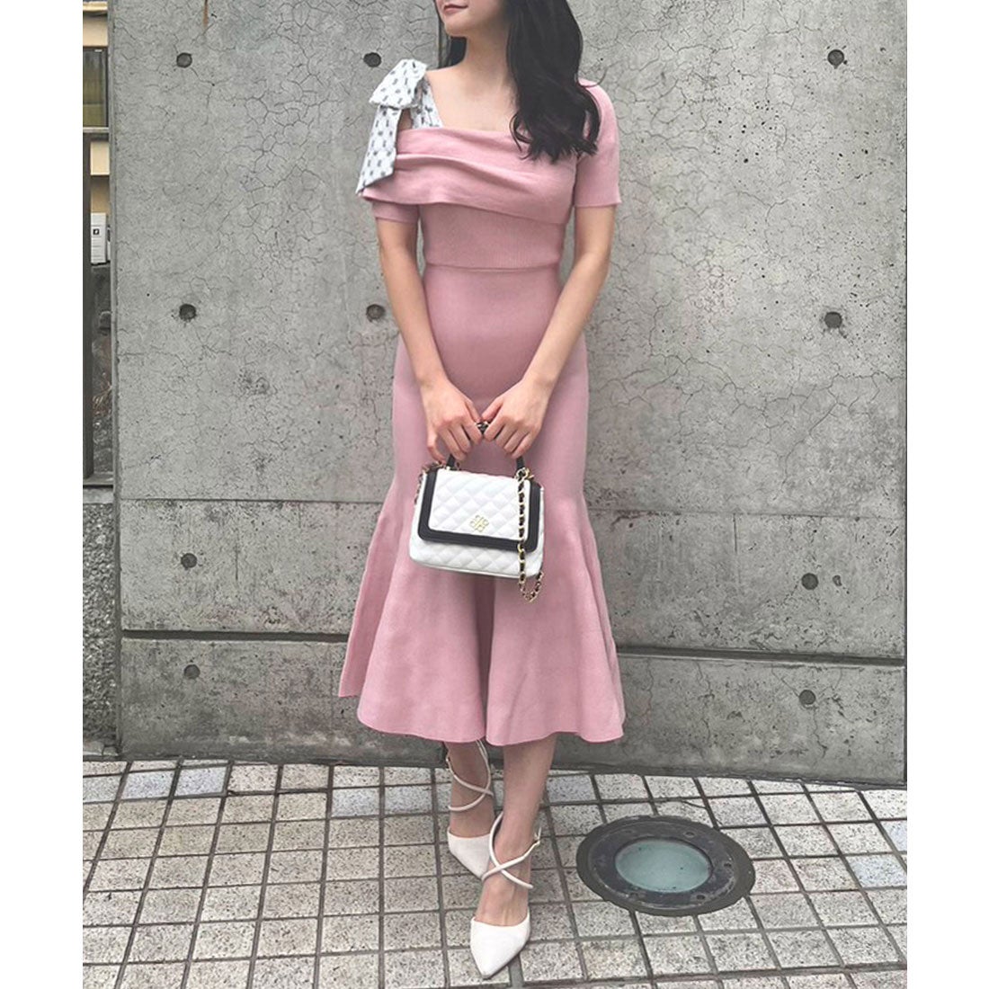 ロイヤルパーティー ROYAL PARTY ショルダースカーフ付ニット 