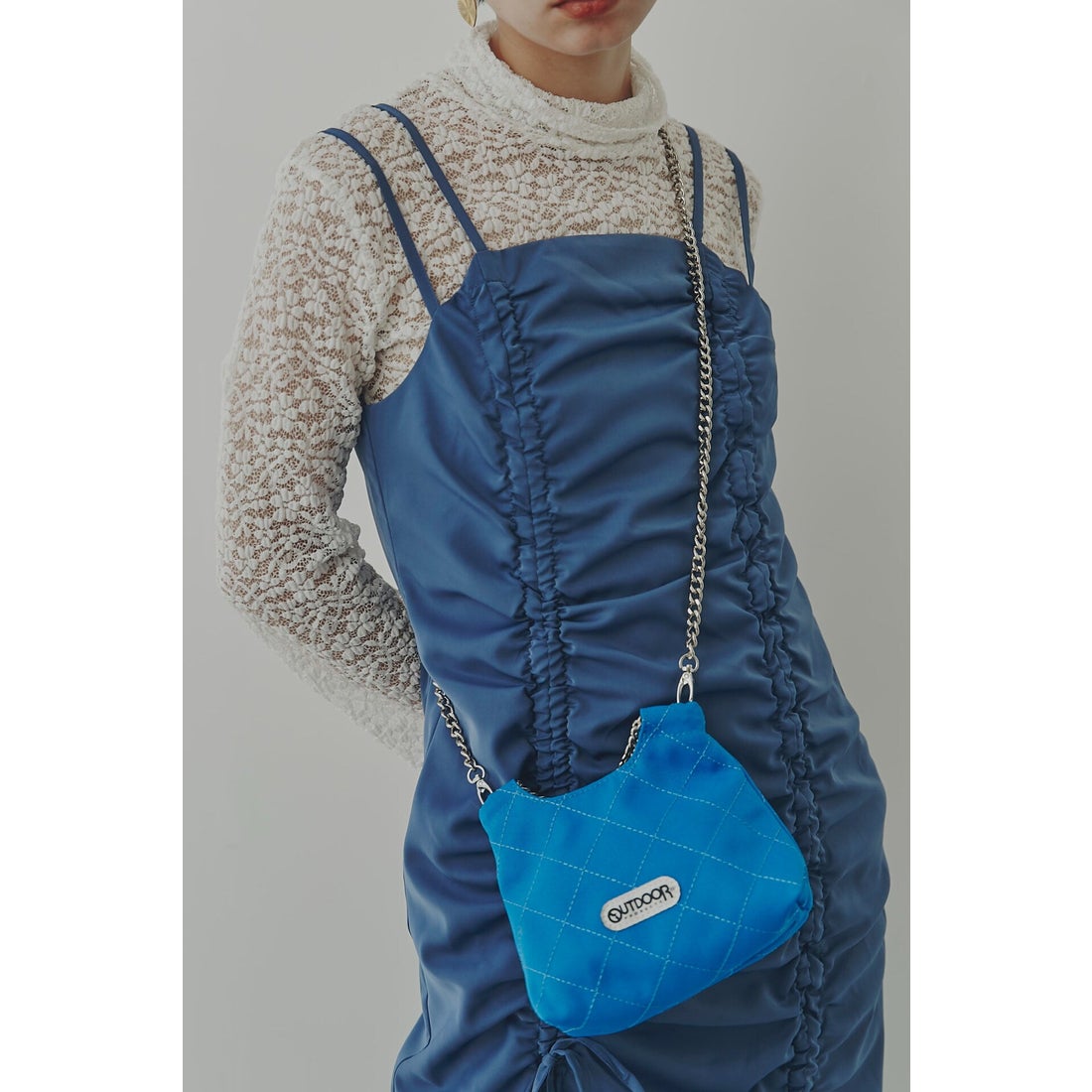 ROSE BUD チェーンミニショルダーバッグ ブルー -ファッション通販